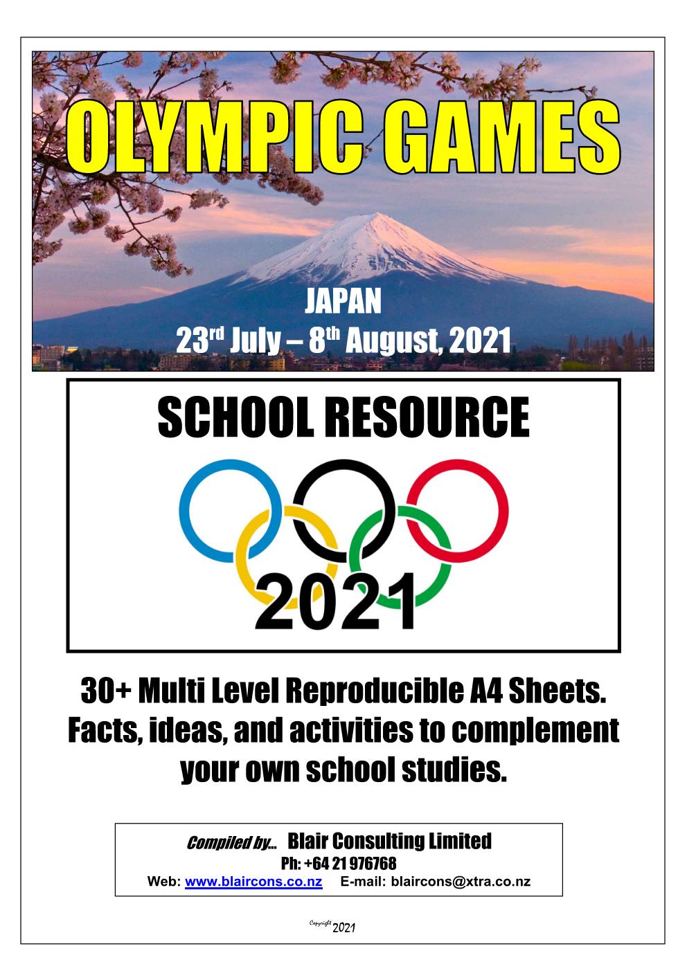 OLYMPIC Games 2021 Resource PDF